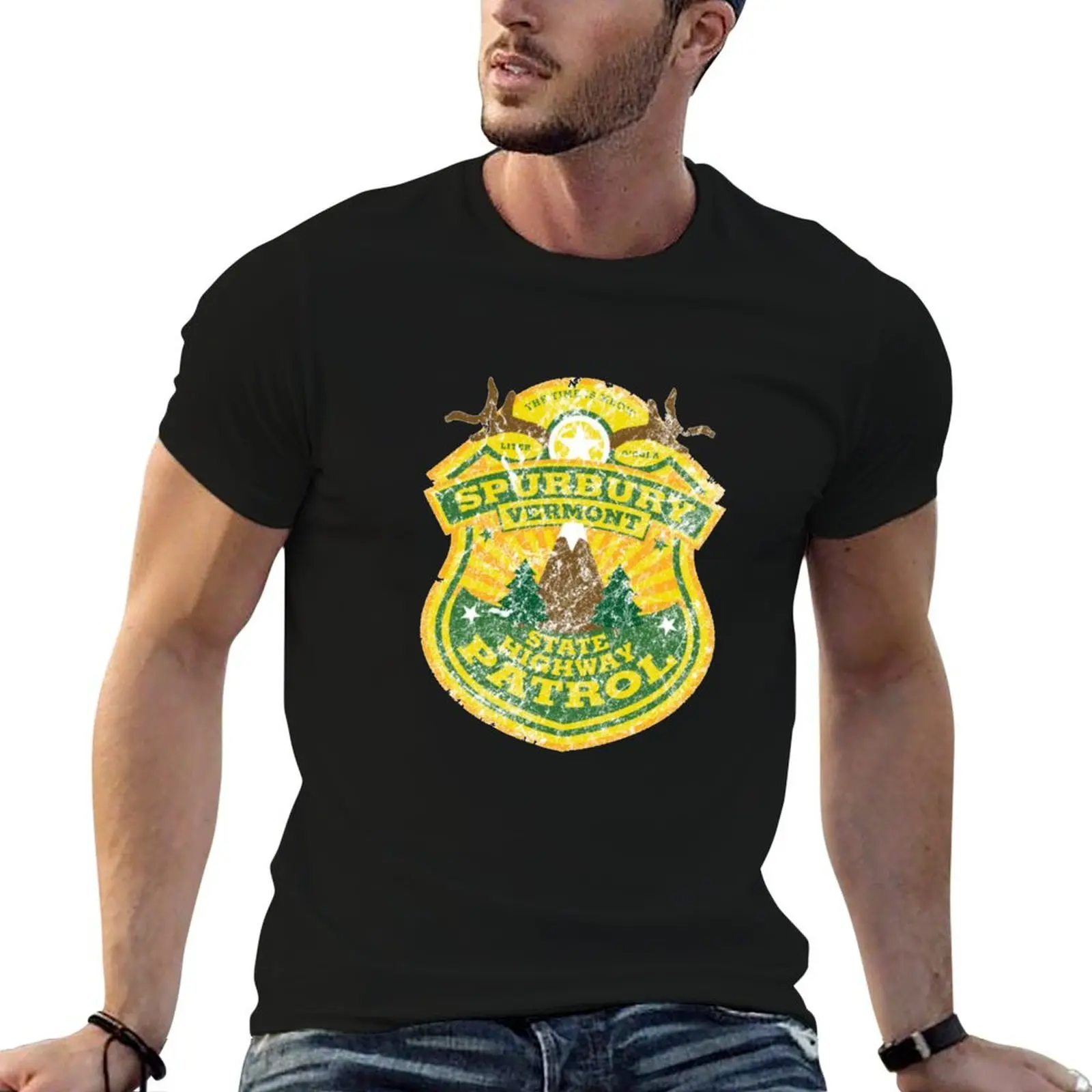 Фото Футболка Spurbury State Highway Patrol Vermont, базовая модель с круглым вырезом и короткими рукавами №1