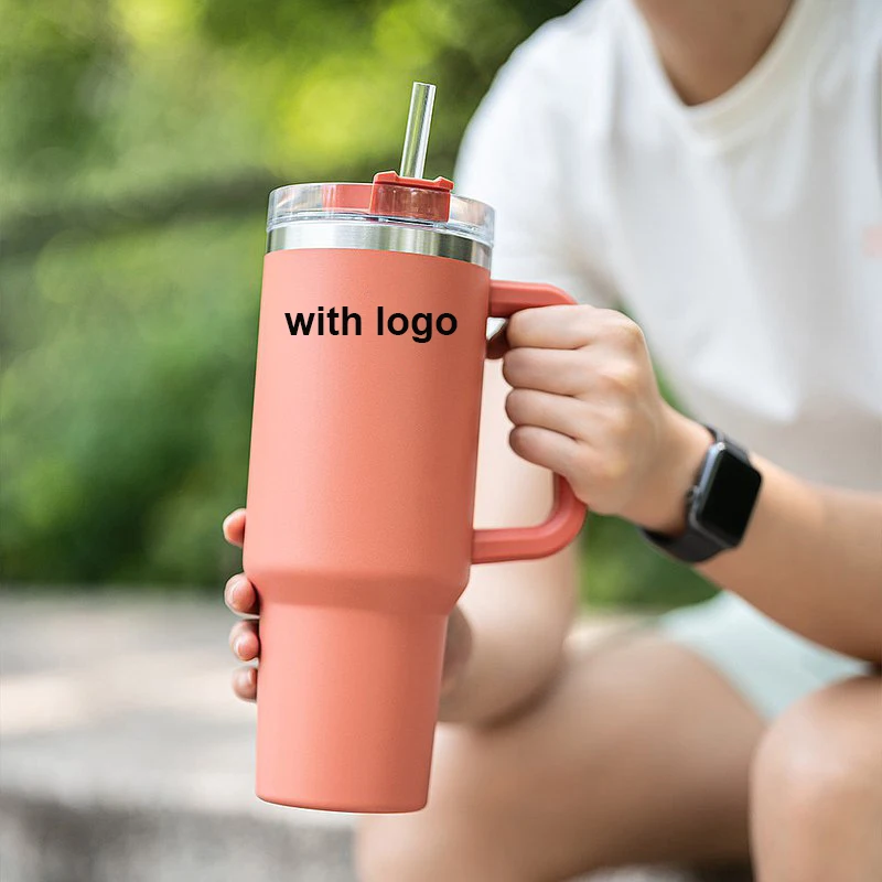 

40 oz Stanlyey Tumbler With Handle and Straw Lid Stainless Steel Insulated Tumblers Travel Mug with Silicone Boot Keep Hot Cold