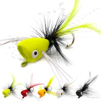 topwater fly fishing lures floating popper hardbait dry flies bugs insect streamer mayfly hook bass trout sunfish salmon bait