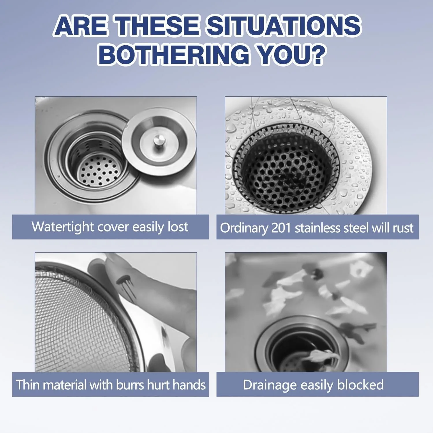 Ситечко и стопор для слива кухонной раковины 3 в 1 Модернизированная пробка