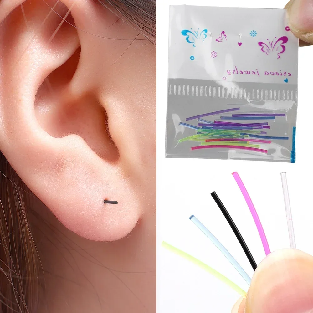 10 шт. антиаллергенные пластиковые серьги-булавки прозрачные разноцветные