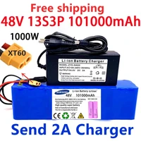 48v101000mah 1000w 13s3p xt60 48v lithium ion battery pack 99999mah for 54 6v e bike electric bicycle scooter with bmscharger