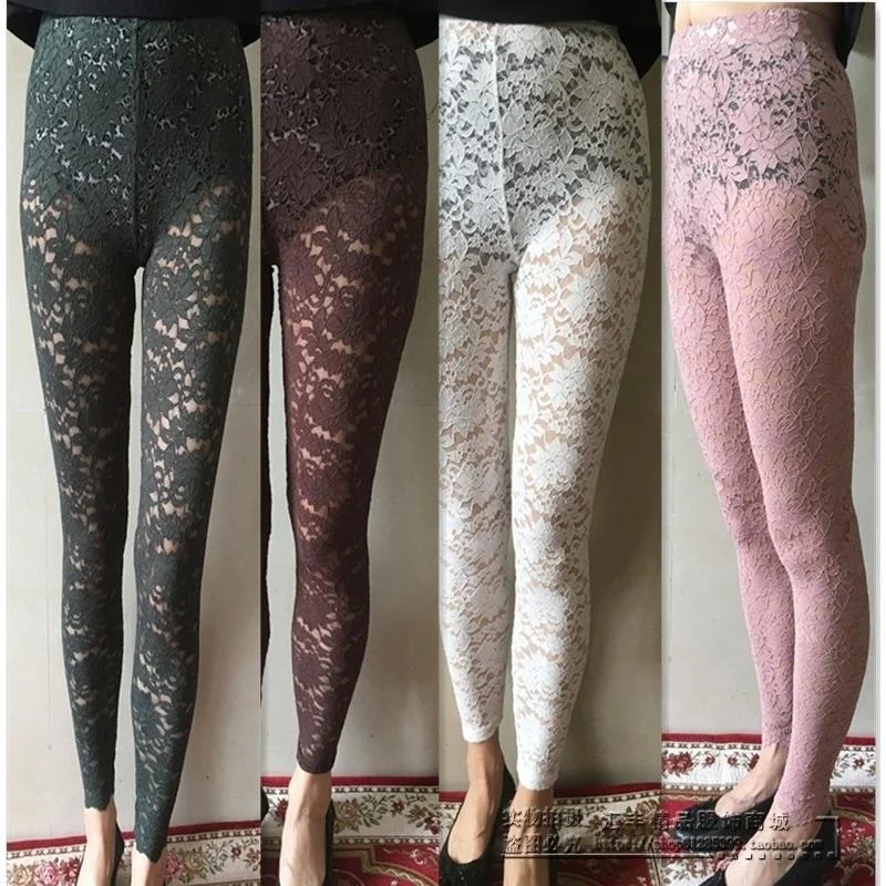 

Ажурные кружевные прозрачные женские спортивные брюки для фитнеса