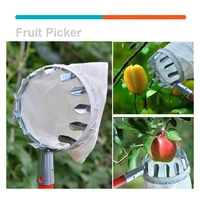 stainless steel fruit picker apple peach picking tools high tree fruit catcher orchard orange pear gardening tools