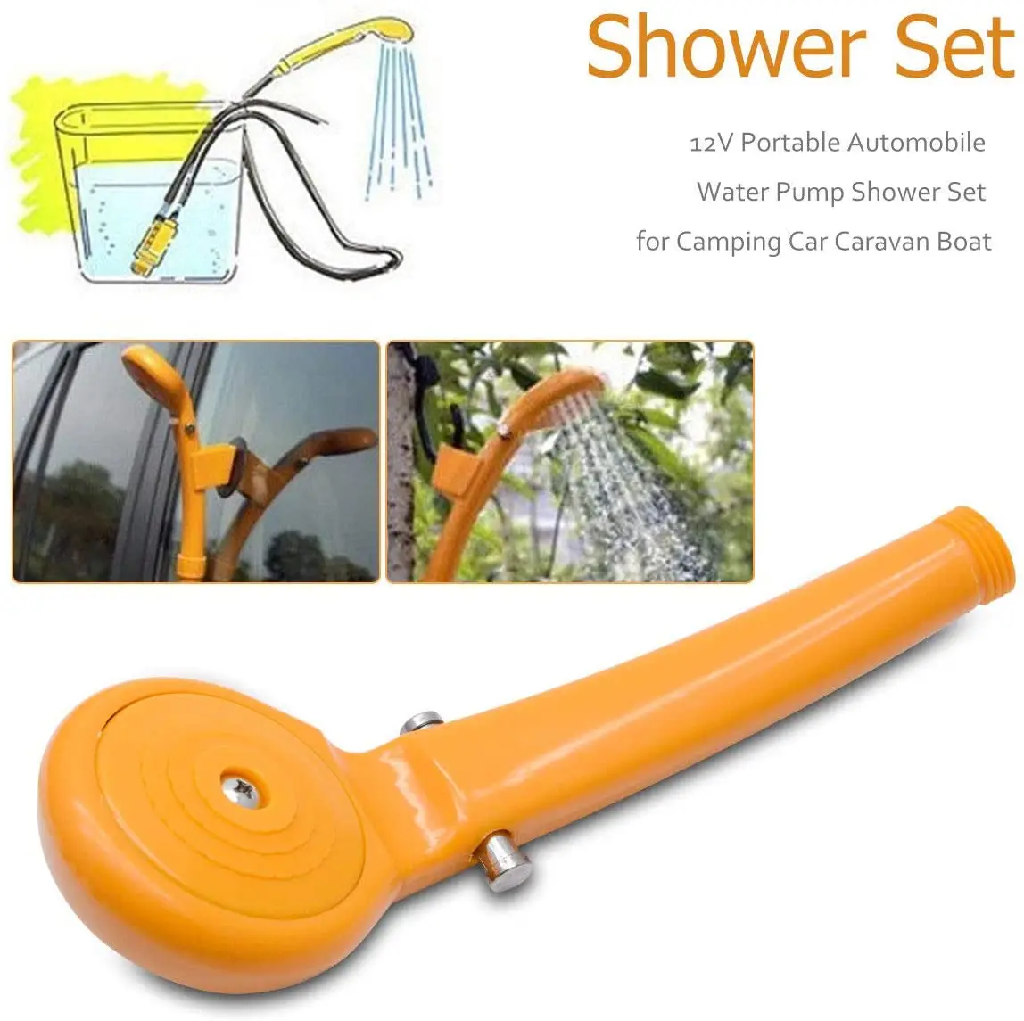 12V USB Camper Outdoor Shower Kit Portable Car Wash Motorhome Car Washer Pet Dog Take Shower Set Caravan Shower Goods Water Pump