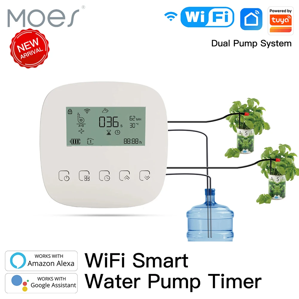 MoesHouse WiFi Tuya Smart Watering Machine Automatic Plants Controller unit System Garden drip Irrigation Tools Alexa Google