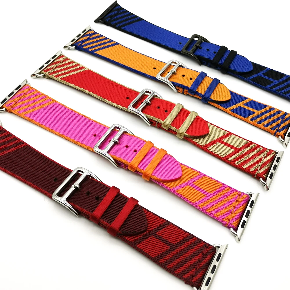 Jumping Single Tour Strap for Apple Watch Ultra 49mm 45mm 41mm 42/44mm 38/40mm Nylon Braid Watch Band Bracelet iWatch 5 SE 6 7 8