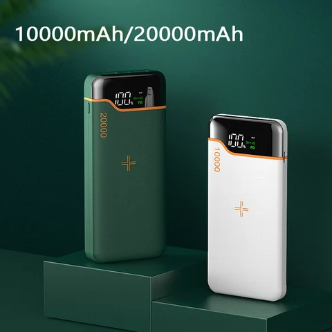 Qi Беспроводное зарядное устройство Power Bank 20000 мАч 22,5 Вт Быстрая зарядка аккумулятора Powerbank для iPhone 15 Xiaomi Samsung Внешний аккумулятор
