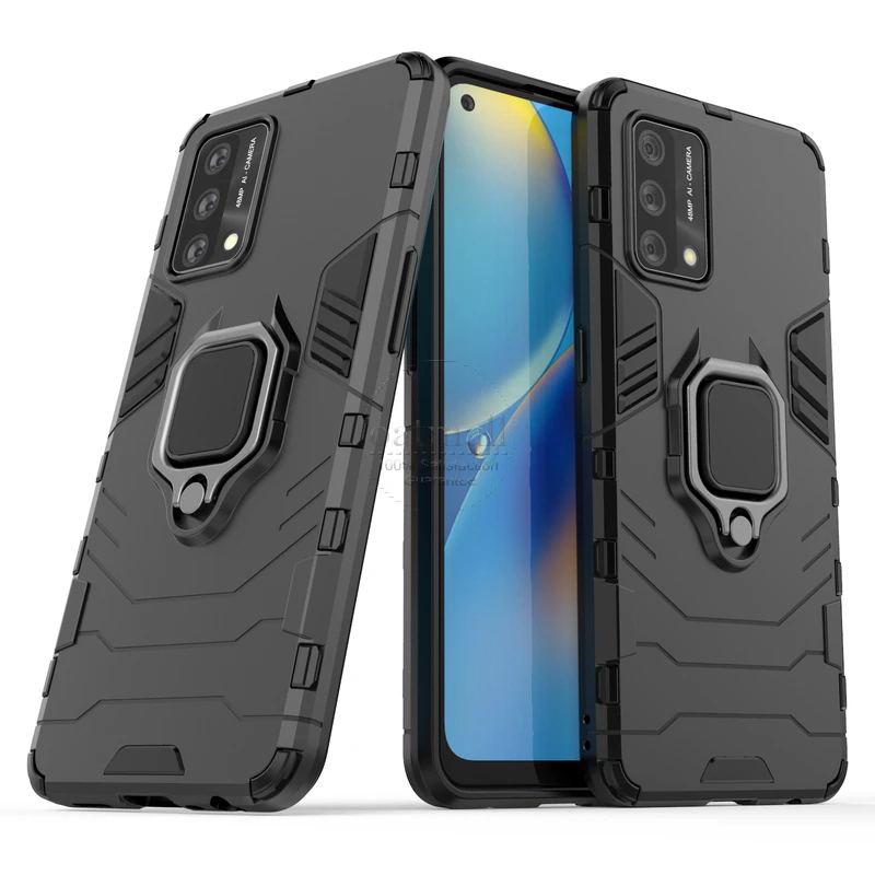 

For Oppo A74 4g Case Hybrid Rugged Armor Kickstand With Metal Finger Ring Shock Proof Cover For Oppo A74 Mobile Phone Cases
