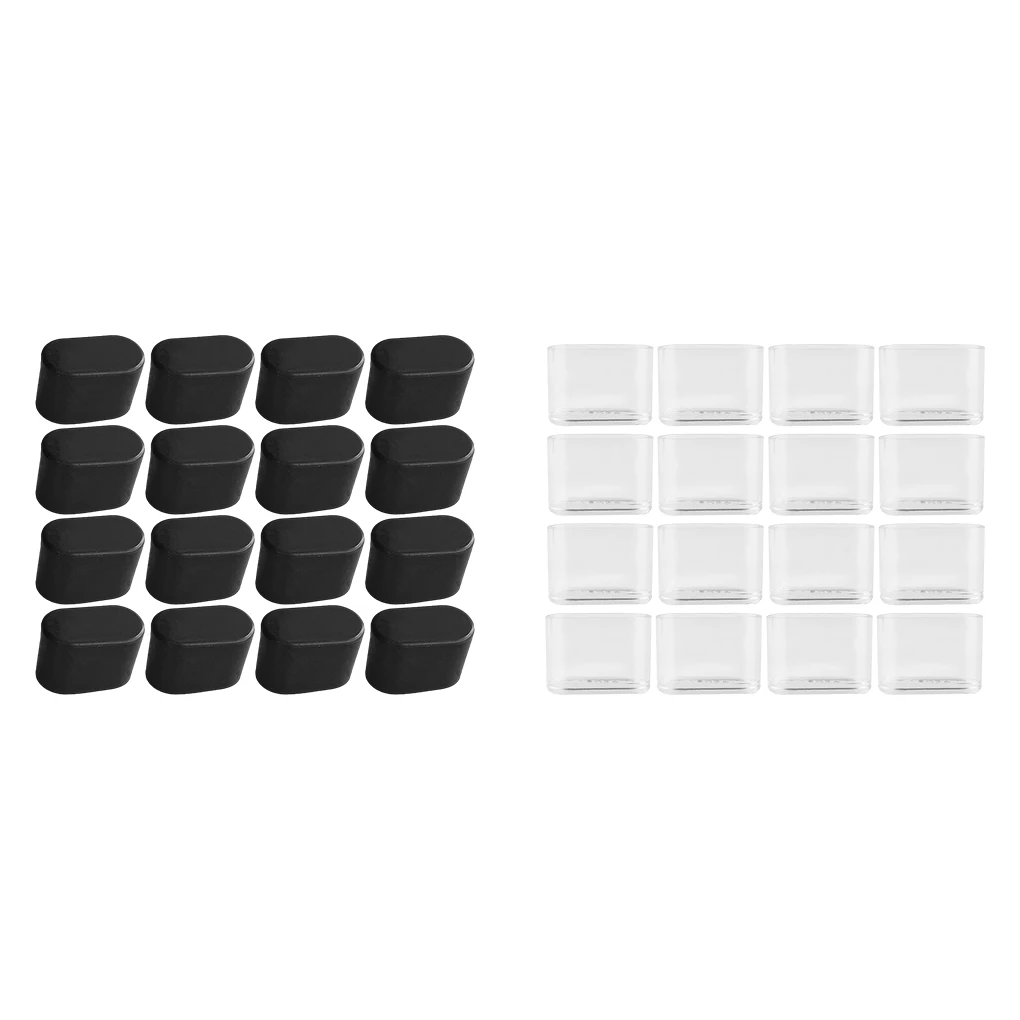 

16pcs Chair Leg Caps Nonslip Lightweight Table Leg Tip Prevent Scratches Pads Foot Cover Decor Patio Black 1522mm