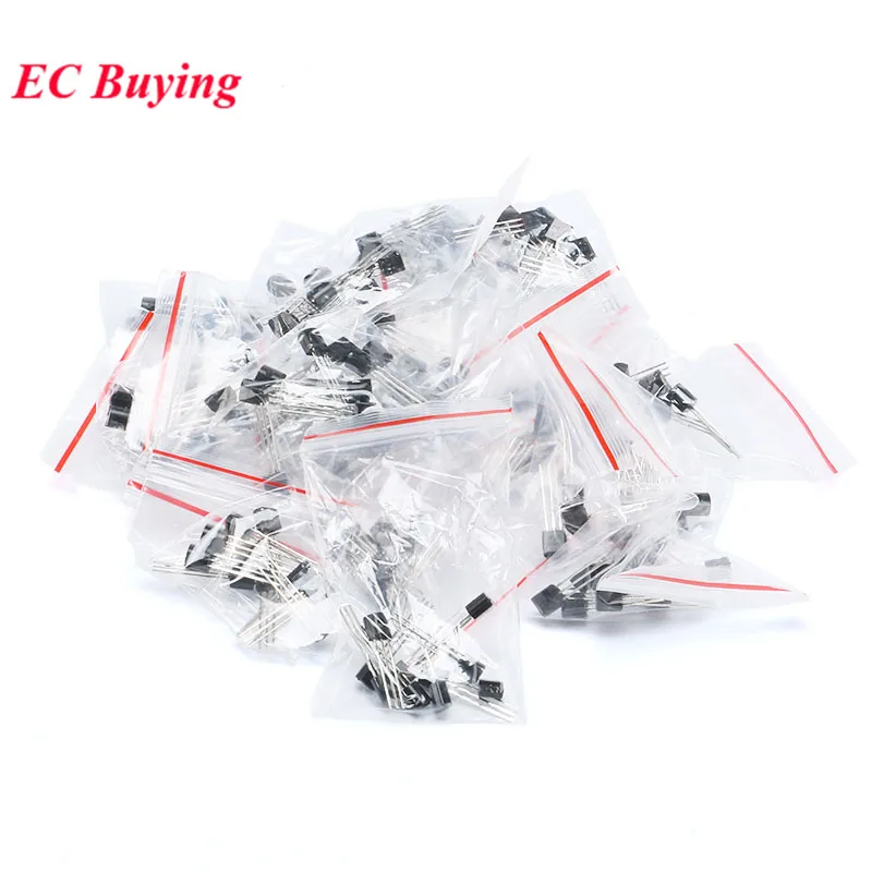 160 шт./компл. комплект транзисторов TO-92 S9011 S9012 S9013 S9014 S9015 S9018 A1015 C1815 A42 A92 5401 5551 S8050 S8550 2N3906 2N3904