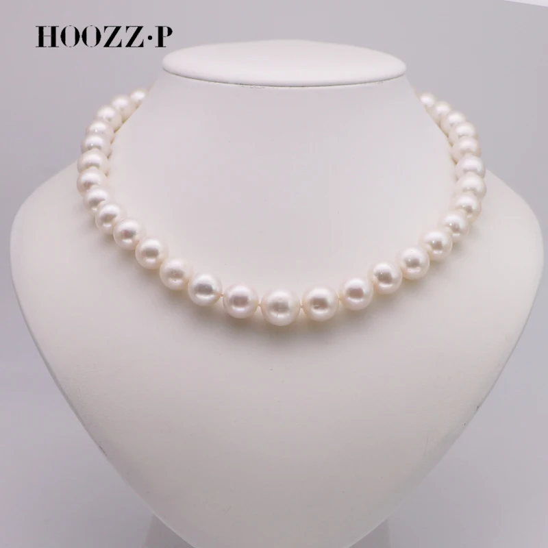 Женское ожерелье из серебра 925 пробы с натуральным жемчугом 11-13 мм