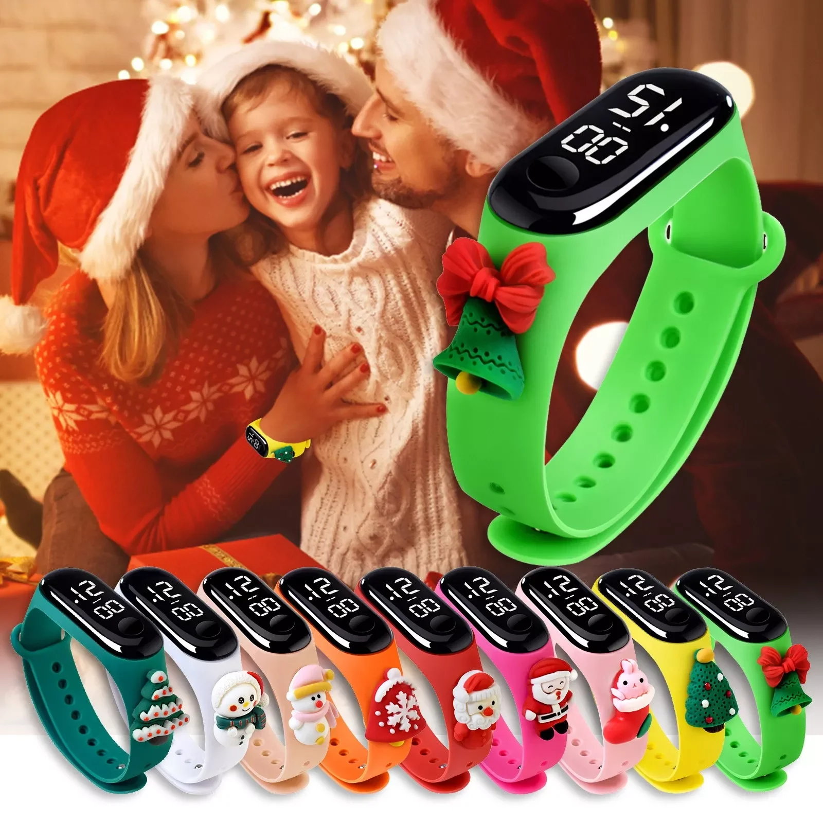 

Wristwatch LED Sport Bracelet Christmas Doll Cartoon Doll Electronic Digital Silicone Strap Watch for Men Women Silicone Watch