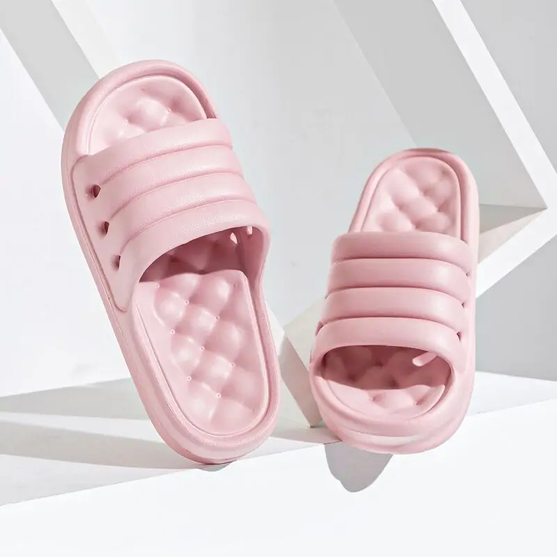 JIANBUDAN New Indoor Comfortable soft slippers Women's Home shoes Platform slippers Unisex Non-slip Bathroom shoes Women Slides