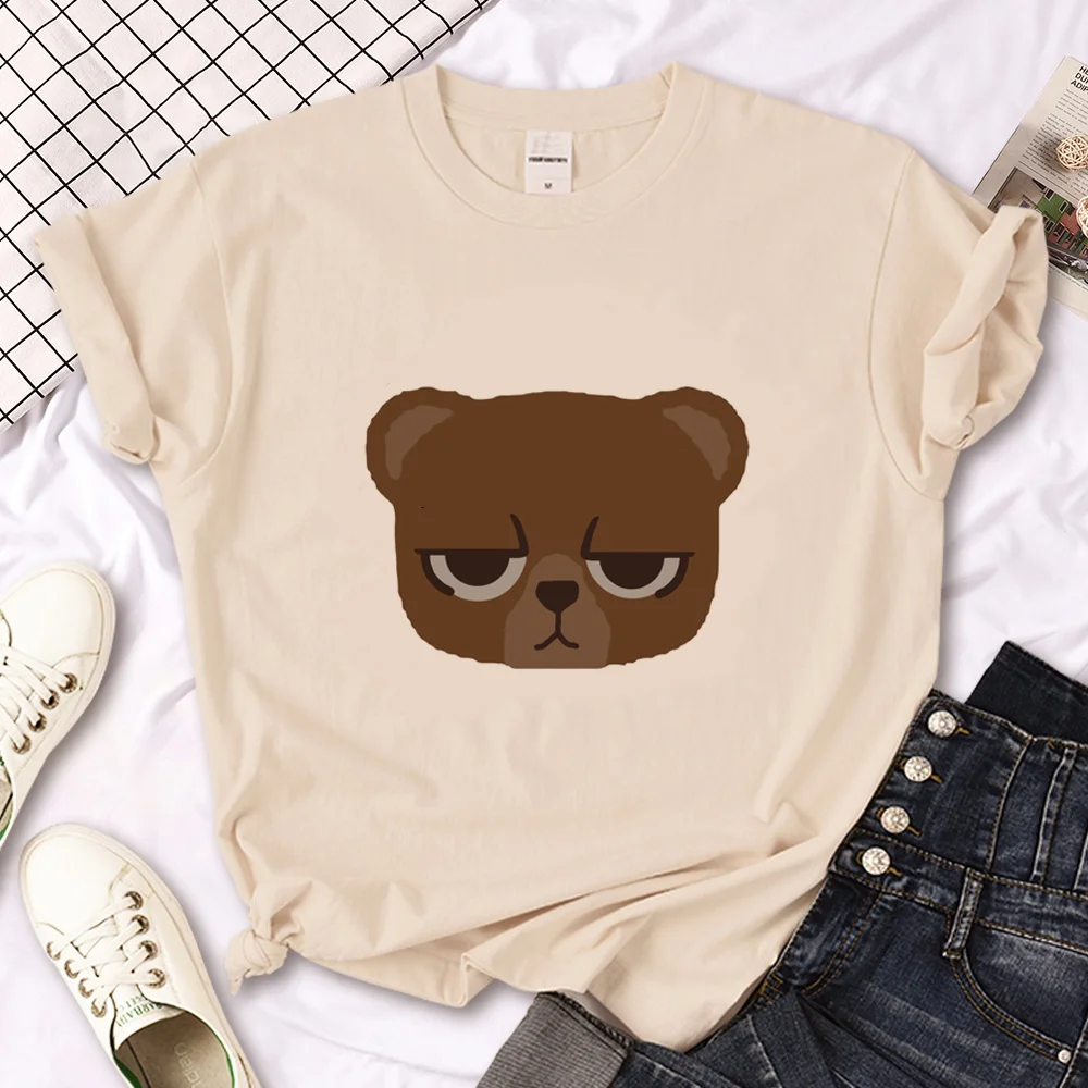 

Bear tshirt women Y2K top girl graphic clothes