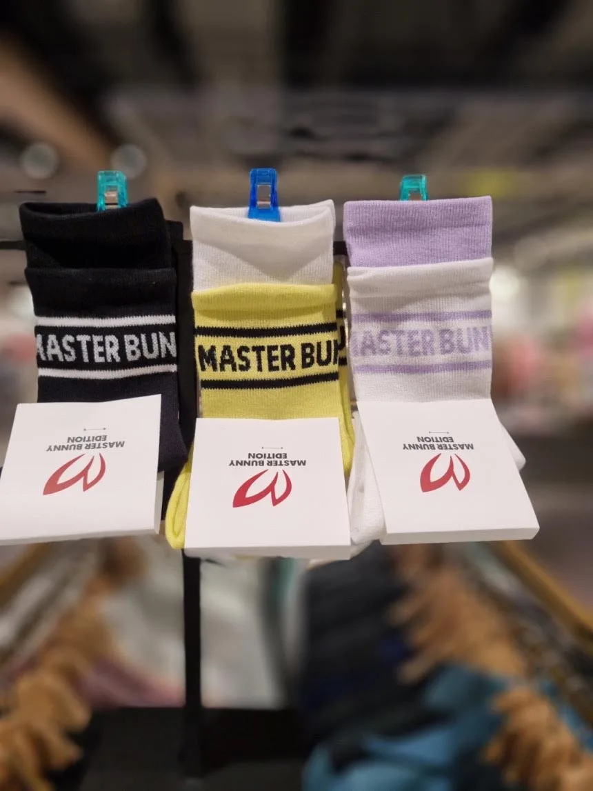 

Bunny Women's Golf Socks Summer Normal Length Socks Spring Summer Black Socks Light Purple Golf Wear Socks Korea Cute Golf Socks