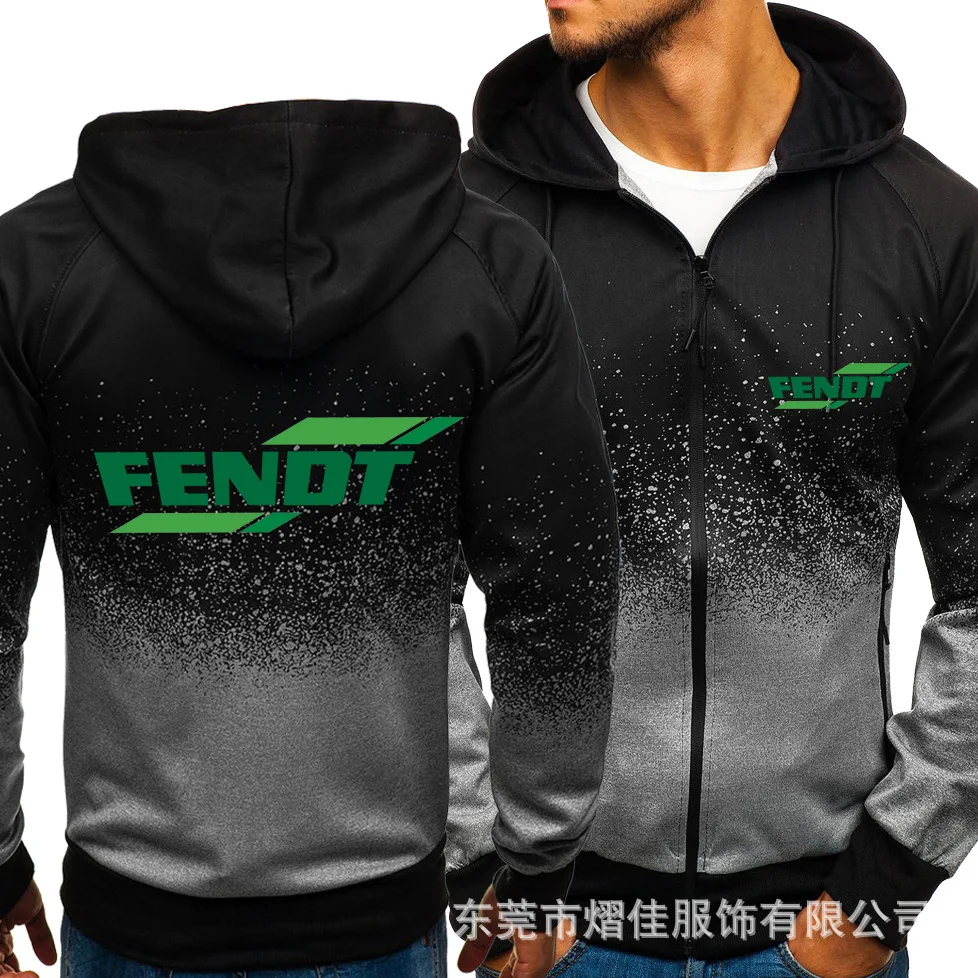 

2021 Fashion Men's Hoodies FENDT Casual Harajuku Gradient color Cardigan Coat Mens Fleece Outdoor Sweatshirts zipper Jacket