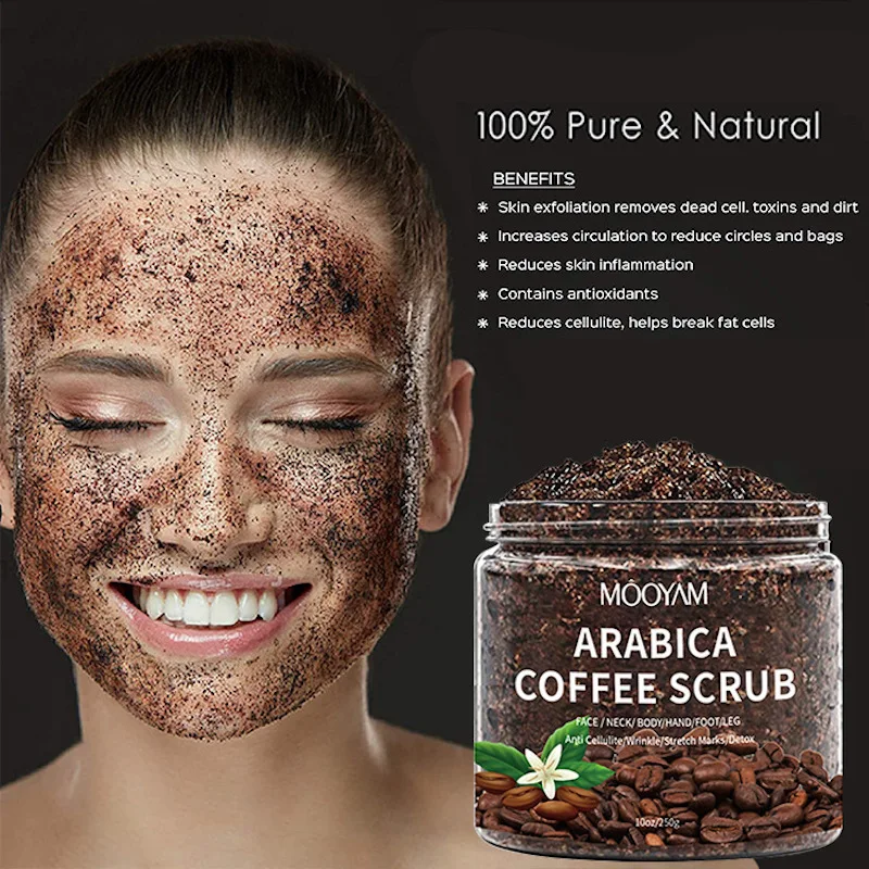 

Arabica Coffee Scrub Body Scrub Cream Facial Dead Sea Salt For Exfoliating Whitening Moisturizing Anti Cellulite Treatment Acne