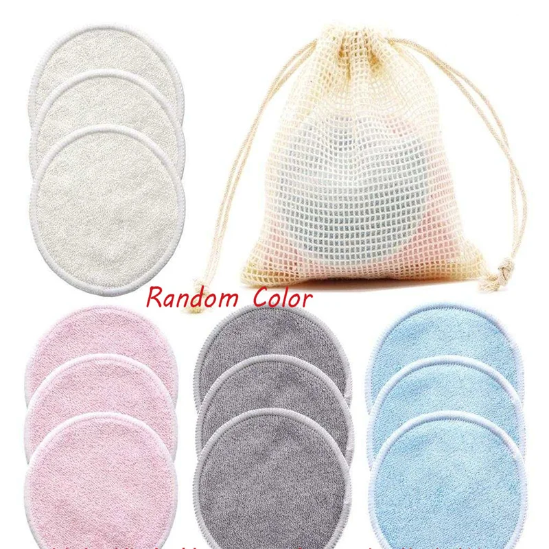 

Herbruikbare Bamboe Makeup Remover Pads 12 Stks/pak Wasbare Rondes Gezichtsreiniging Katoen Make Up face washTool