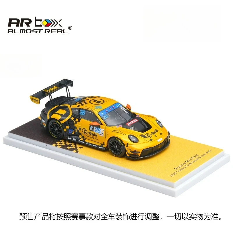 Фото Новая модель автомобиля New Almost Real AR Box 1:64 Porsche 911 GT3 R из сплава, серия Thailand Super Series 2025 # 26 коллекционных моделей автомобилей B-Quik Absolute Racing из литого металла №2
