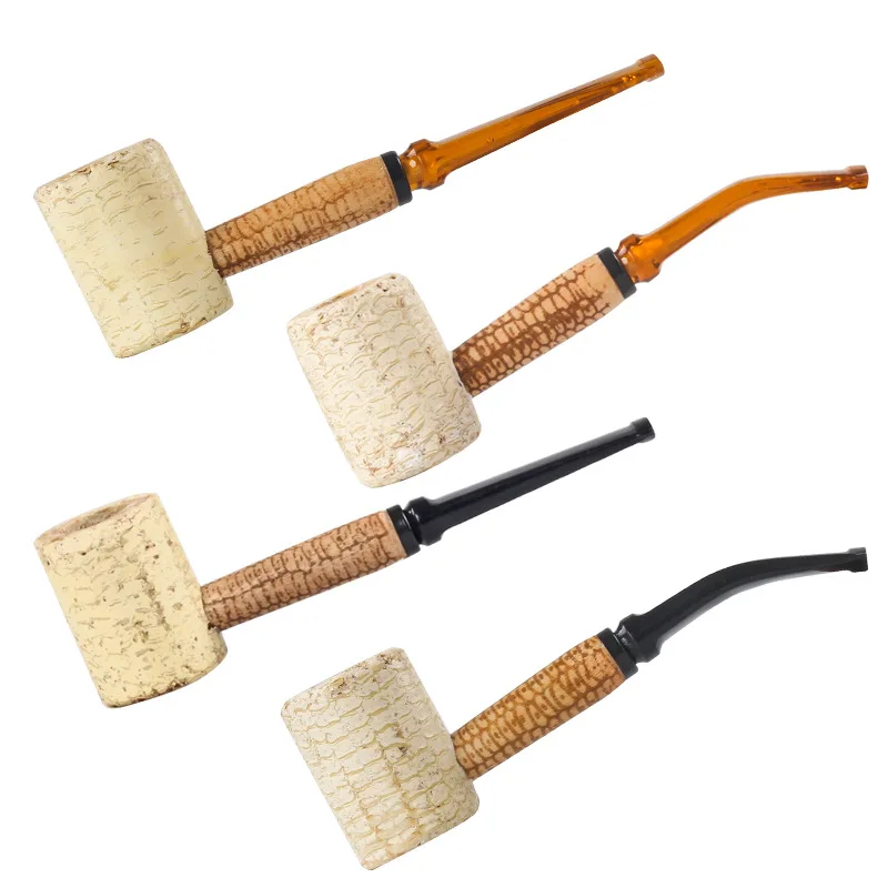 

New 1pcs Legend Corn Cob Tobacco Pipe - 5th Avenue, Bent Bit Handmade Polished Straight Corn Pipe Smoking Pipe