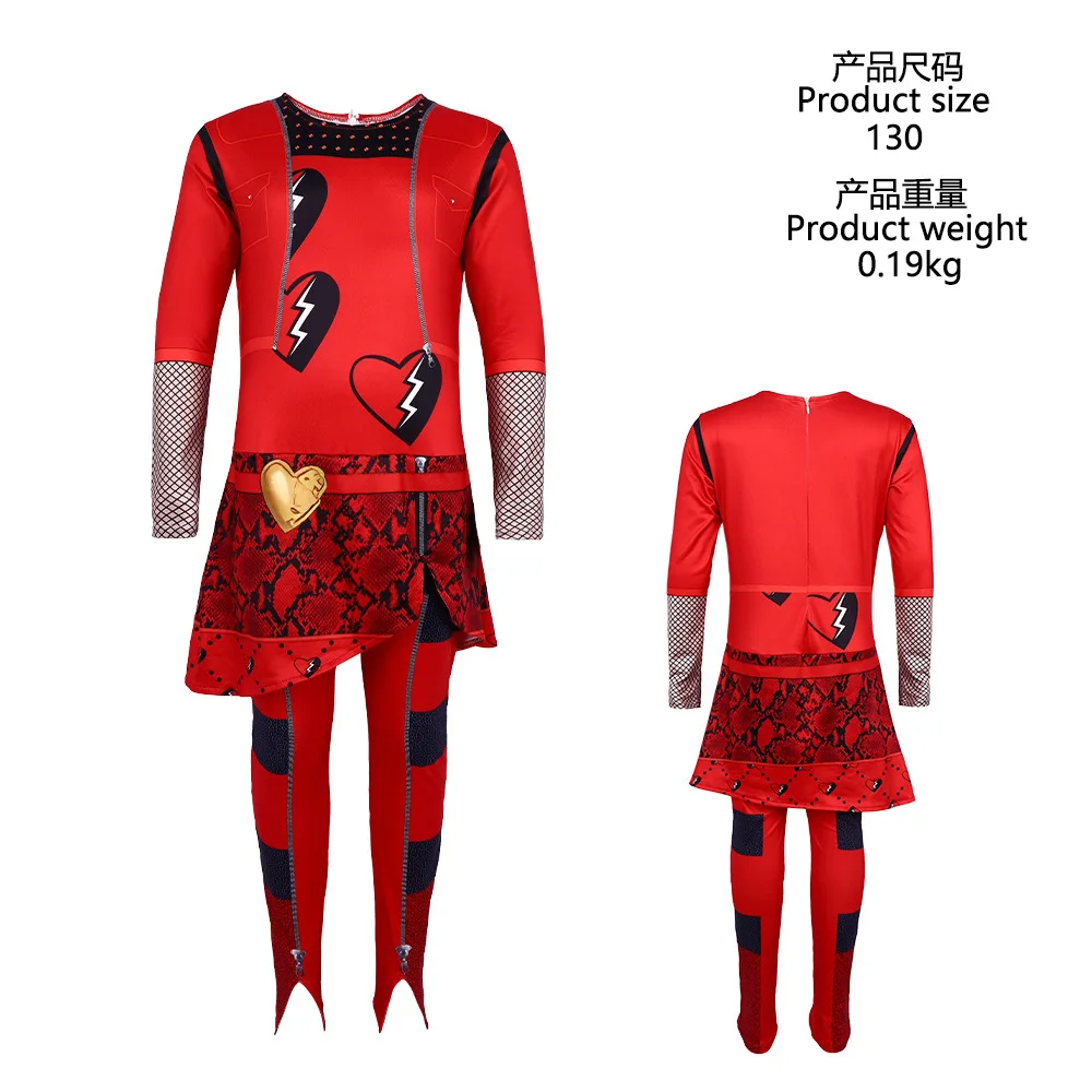 Детский красный костюм для девочек розовое платье вечеринки в честь Хэллоуина и