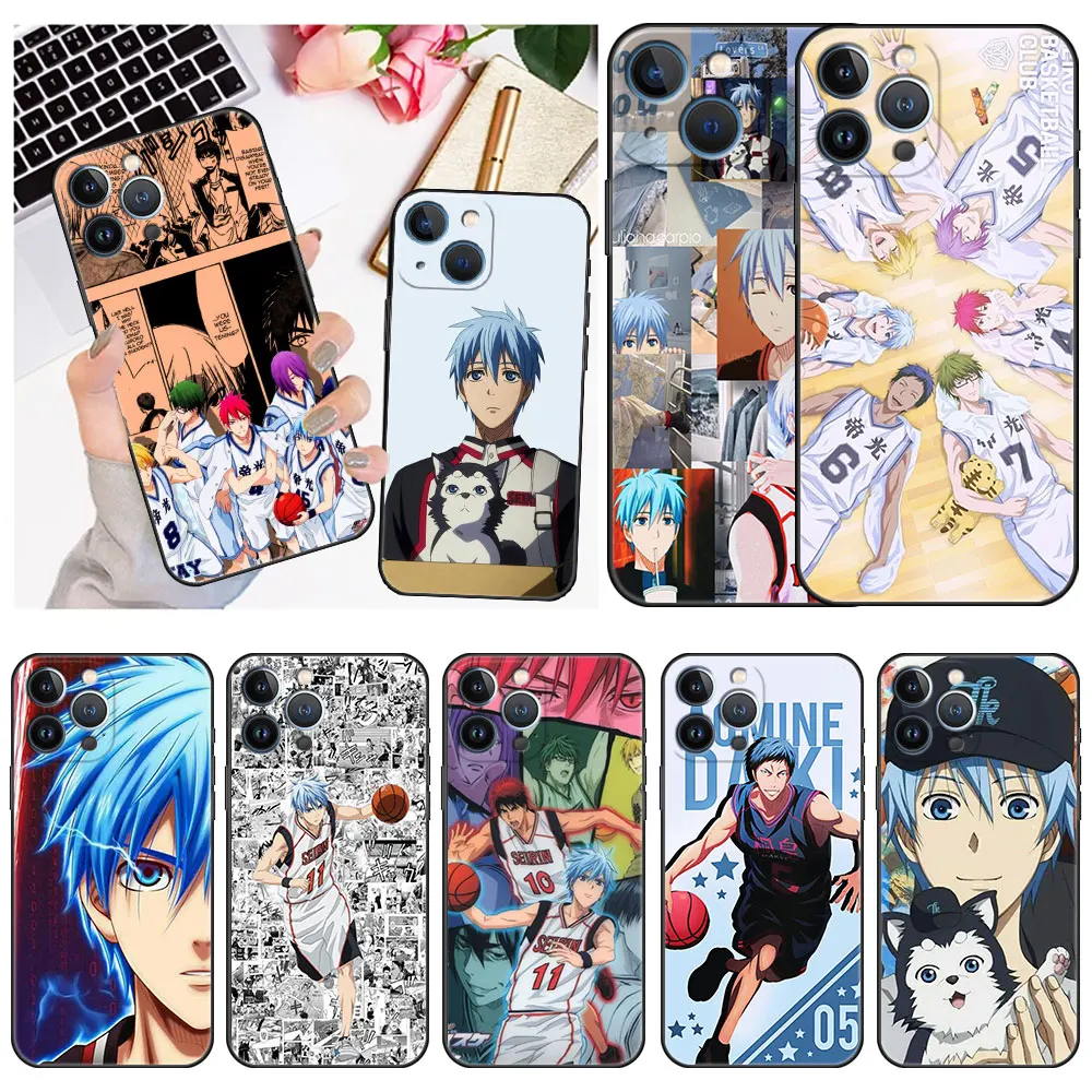 

Case For Apple iPhone 14 11 13 12 Pro 7 Plus XR X XS Max 6 6S 13Pro Max Black Silicone Phone Funda Kuroko No Basket Anime