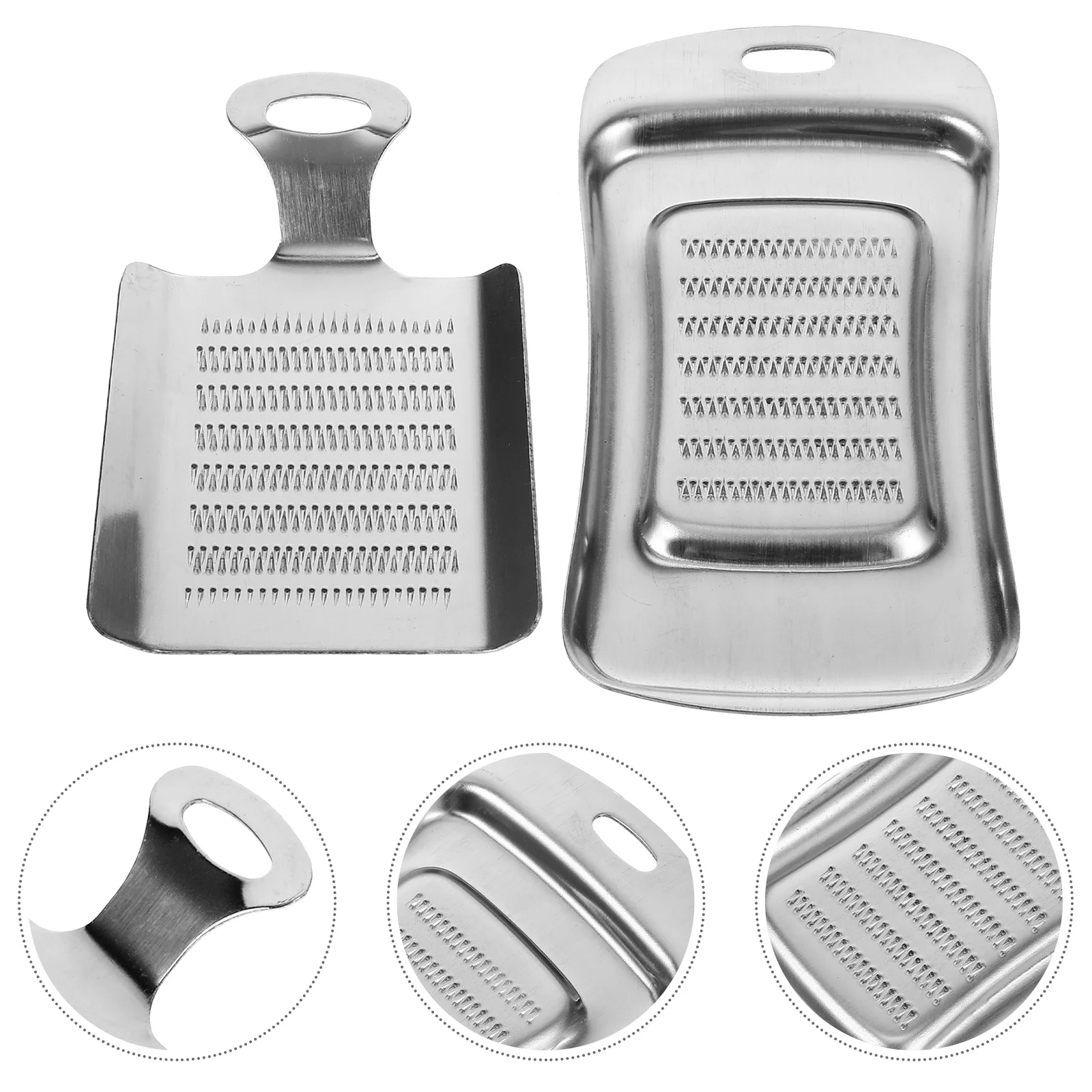 

2 Pcs Portable Grinder Garlic Press Cheese Grater 13.7X6.6X0.8CM Food Grater Silver Citrus Zester Potato Masher Fruits Grinder