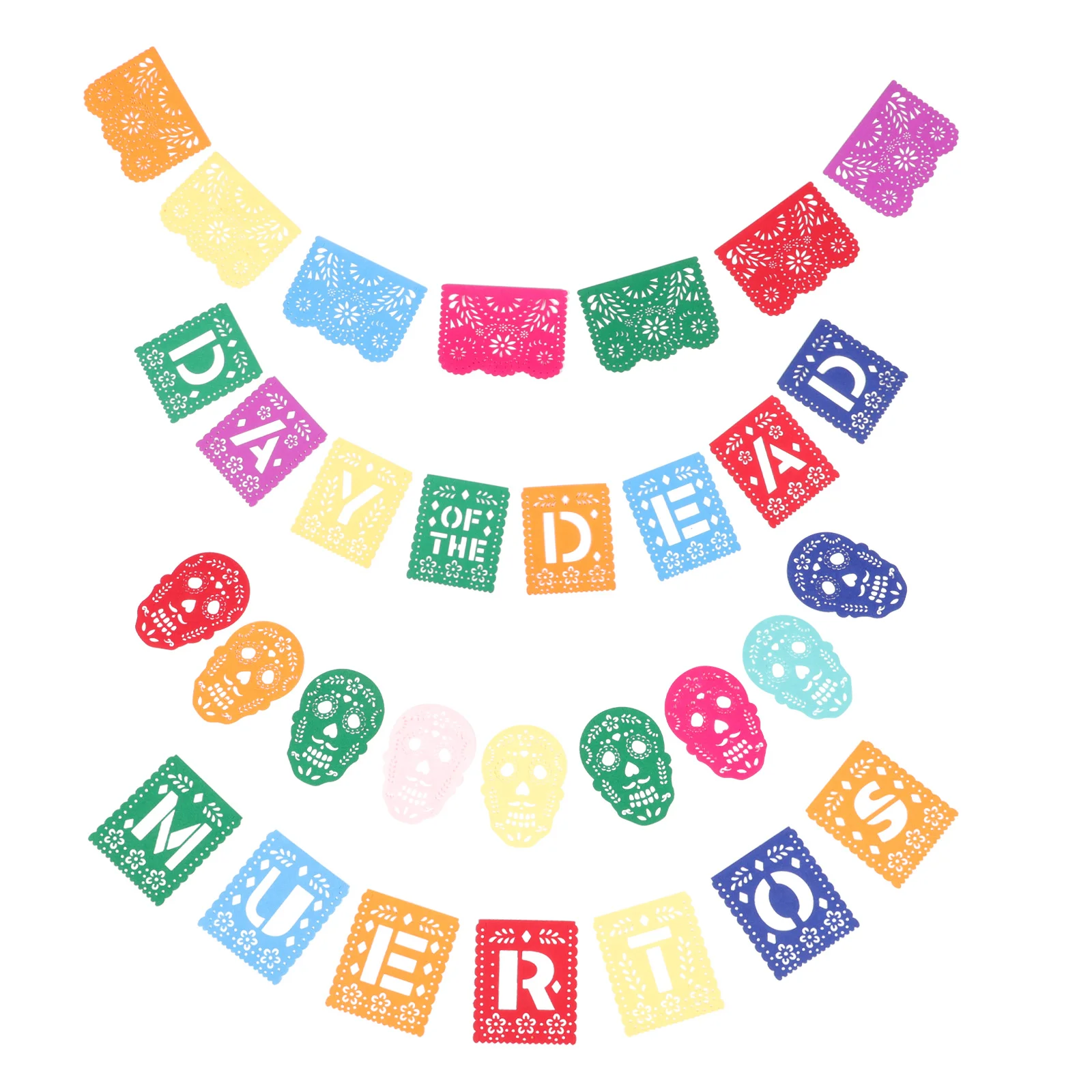

1 Set of Mantle Banner Day Of The Dead Party Decoration Mexican Fiesta Bunting Flag Dia De Los Muertos Garland Carnival Banner
