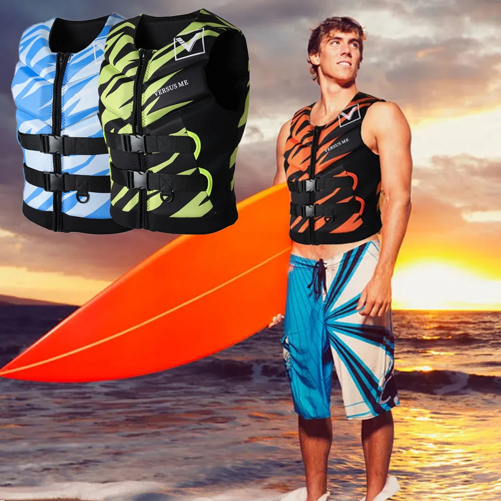 New Neoprene Adult Life Jacket Fashion Printed Swimming Vest Water Sports Snorkeling Surf Sailing Fishing Kayak Life Jacket 2022