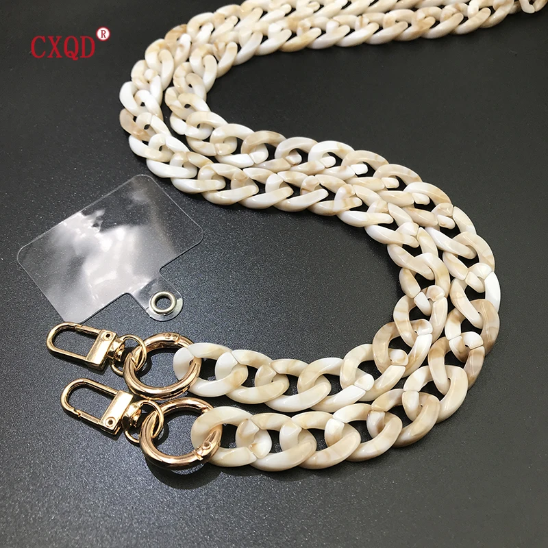 125cm Bevel Design Anti-lost Phone Lanyard Rope Neck Strap Colorful Portable Acrylic Cell Phone Chain Accessories Gifts Outdoor