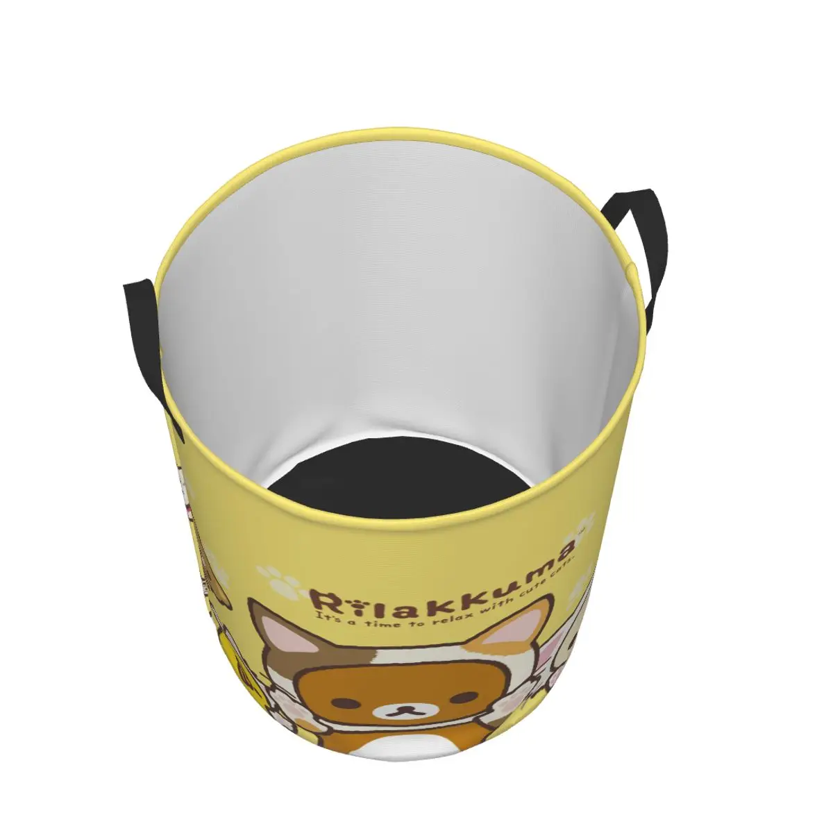 Customized Kawaii Cartoon Bear Rilakkuma Laundry Basket Foldable Clothes Toy Hamper Storage Bin for Kids Nursery