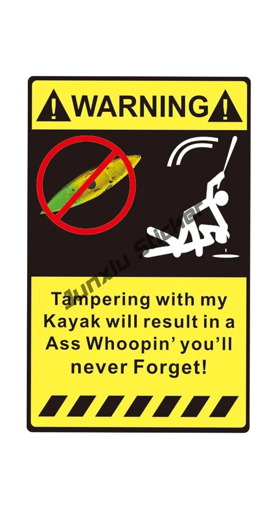 Предупреждающая наклейка для Каяка Переводные картинки рыбалки лодки
