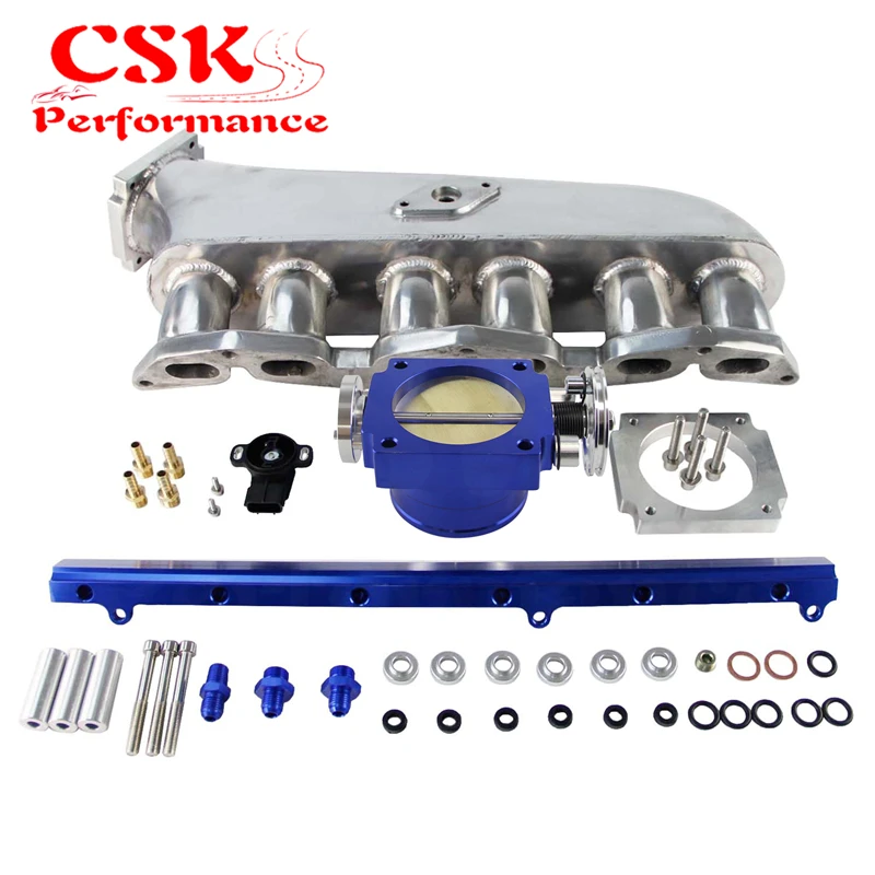 

Впускной коллектор + Топливная рейка + Корпус дроссельной заслонки 90 мм TPS подходит для Toyota 1JZGTE Supra