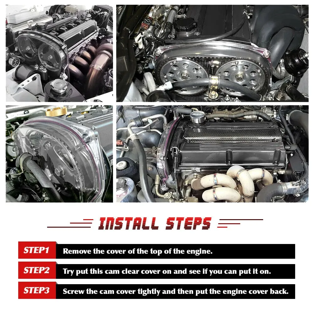 Прозрачная коробка зубчатого ремня для Mitsubishi DSM Evolution Lancer 4G63 двигатель EVO 4 5 6 7 8