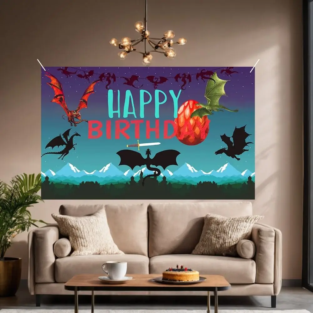 Вечерние украшения 59.06x39.37in Dragon украшение для торта на день рождения тему