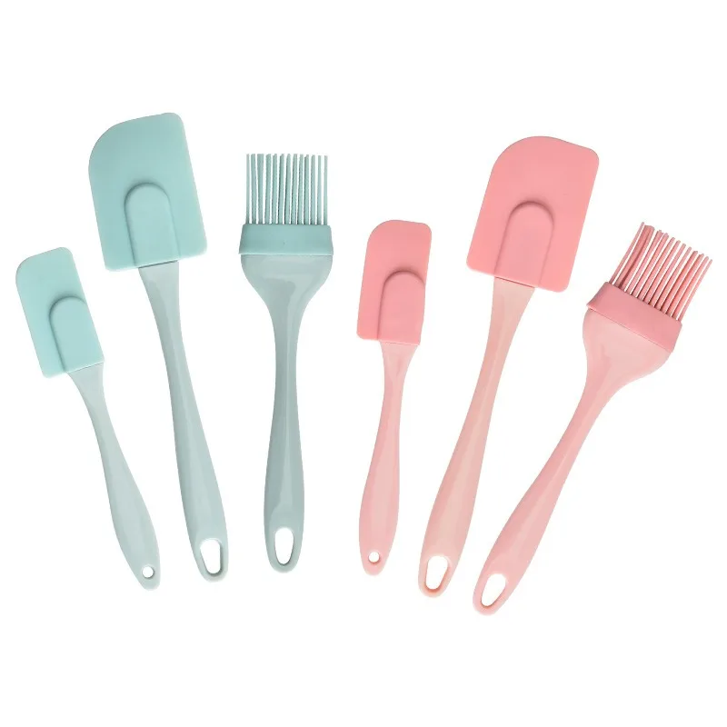 

3Pcs Cake Silicone Spatula Set Heat Resistant Rubber Mixer Non-Stick Double Sided Cream Scraper Oil Brush Kitchen Tools