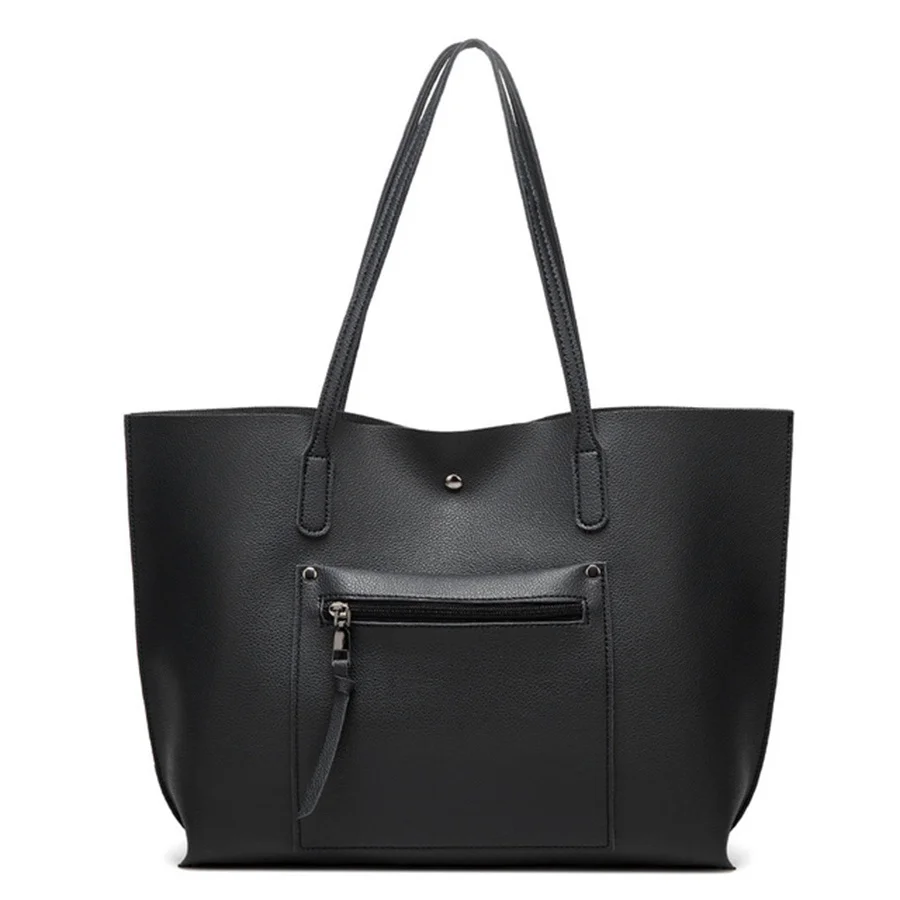 

European Beauty Tote Bag Large Capacity Pu Leather Women Shoulder Bags for Women Casual Soild Color Handbag Big Shopper Bags Sac
