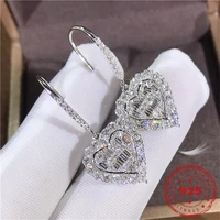 s925 sterling silver color dorp earring moissanite for women mujer orecchini silver 925 jewelry femme garnet earrings gemstone