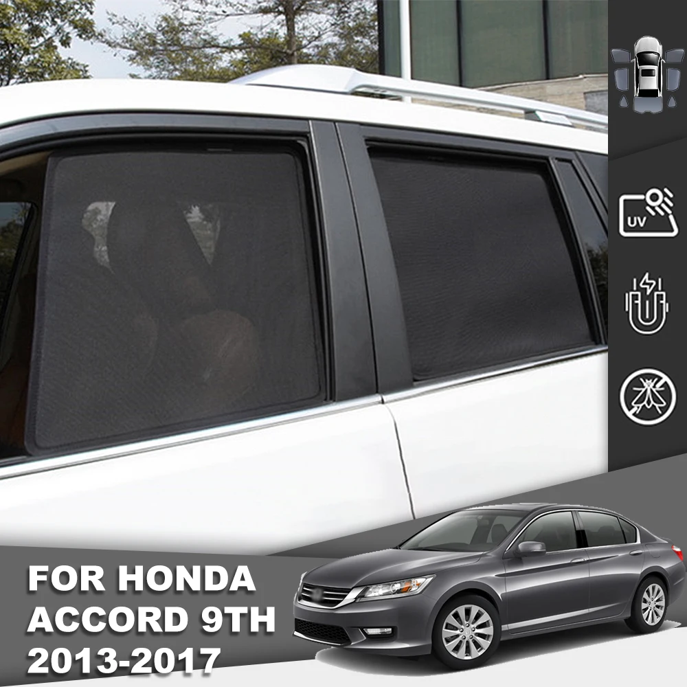 

For Honda ACCORD IX 2012-2019 Magnetic Car Sunshade Front Windshield Mesh Frame Blind Curtain Rear Side Window Sun Shade Visor
