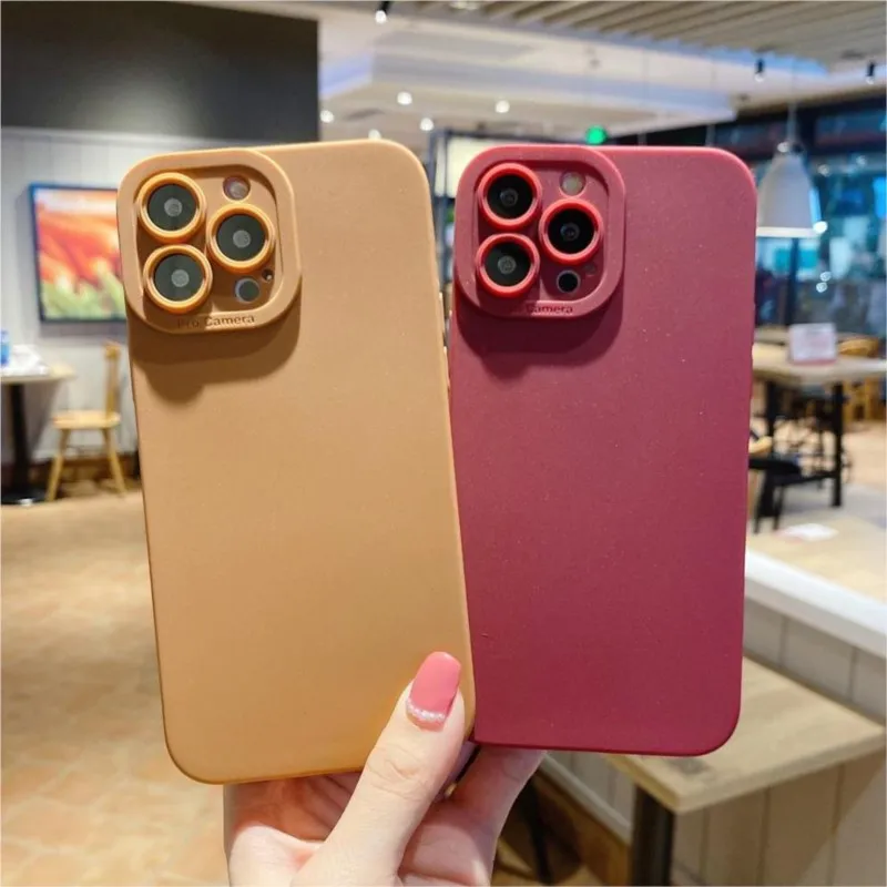 Camera Protection Silicone Phone Case For iPhone 13 Pro Max 11 12 14 Pro Max XR XS Max X 7 8 Plus 14 Soft Shockproof Matte Cover