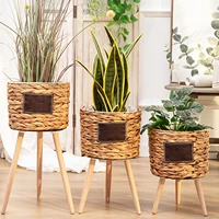 plant basket with removable legs woven seagrass baskets home boho decor storage laundry indoor storage organizer for flower