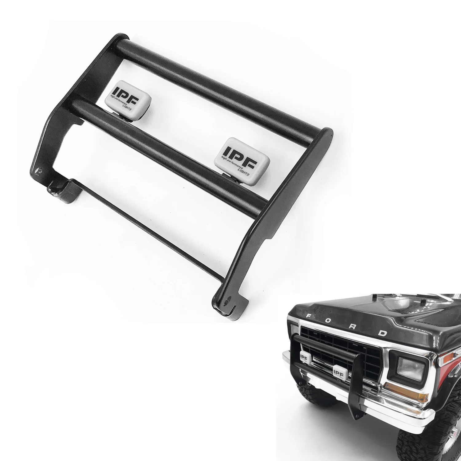 

Передний бампер CChand Spot светильник черный для внедорожников Ford TRAXXAS BRONCO 1/10, детали для внедорожников на радиоуправлении