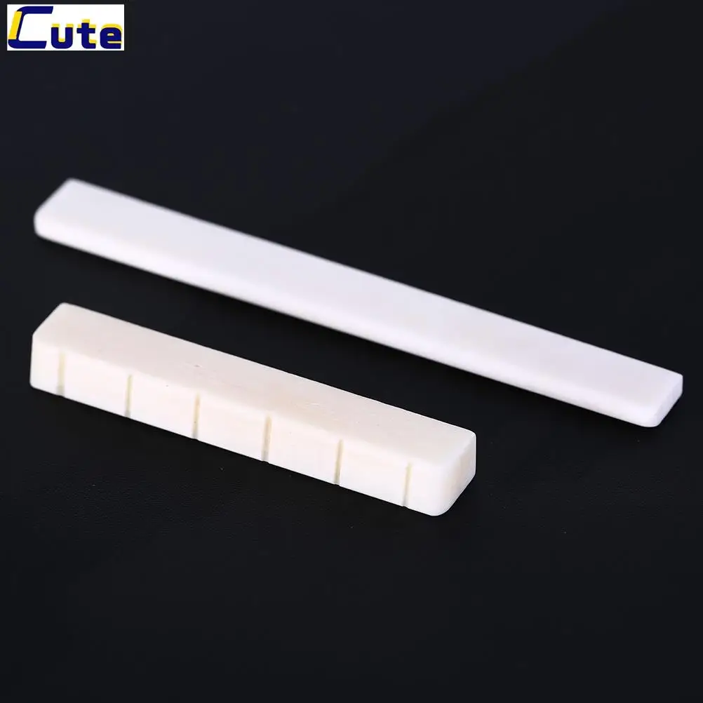 

6 String Classical Guitar Bone Bridge Saddle And Nut Ivory Set Music Instruments Replacement Spare Part White Guitar Parts