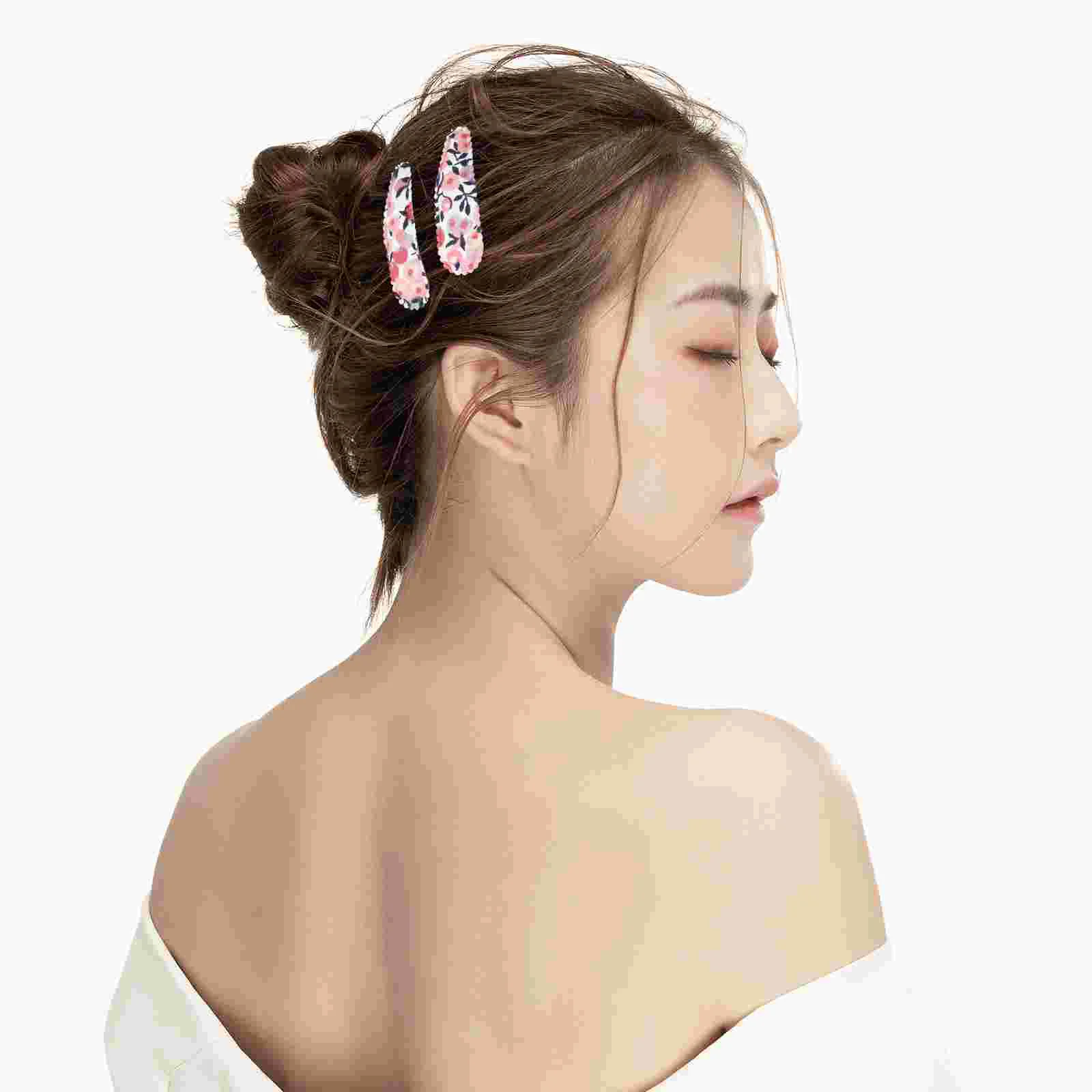 

24pcs Fabric Hairpin Flower Pattern Hair Clips Lovely Barrette for Girls Kids