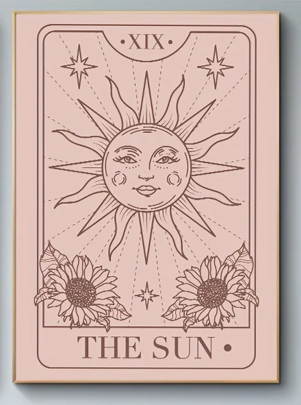 

Плакат на холсте, ретро-арт, постер с изображением Таро Солнца и Луны, идеальный подарок для спальни, гостиной, коридора, украшения комнаты без рамки