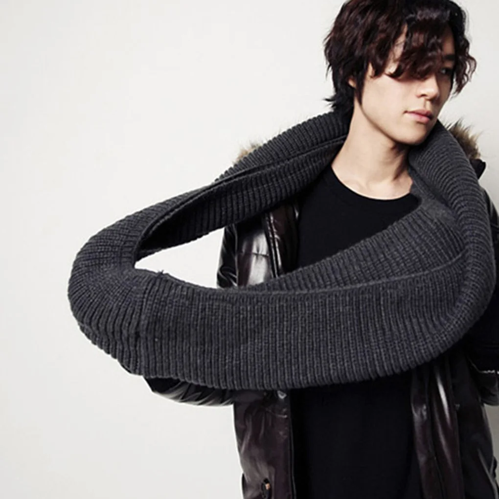 

Двойной круглый теплый шейный платок зимний женский мужской шарф длинный шарф шерстяной спиннинг шарф мягкие шарфы