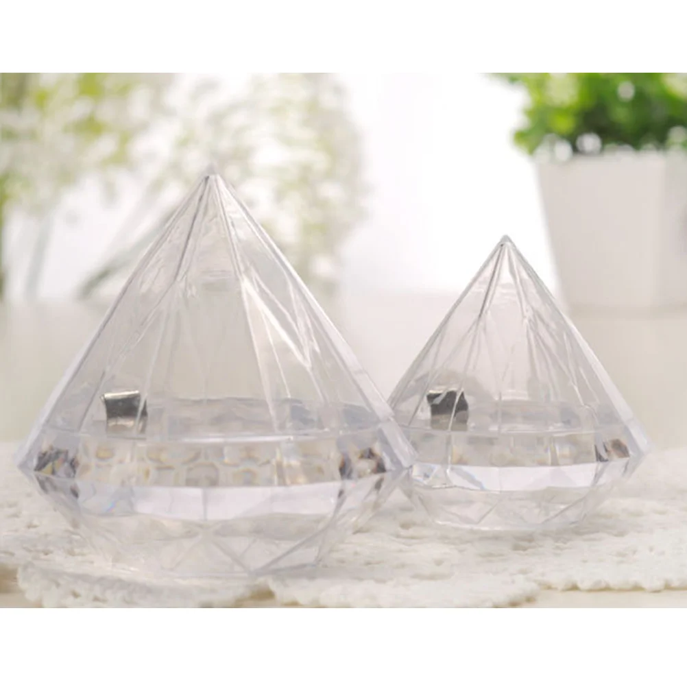

12Pcs Clear Containeres Shaped Candy Box Clear Containeres Decorative Candy Box Empty Refillable Sample Jar for