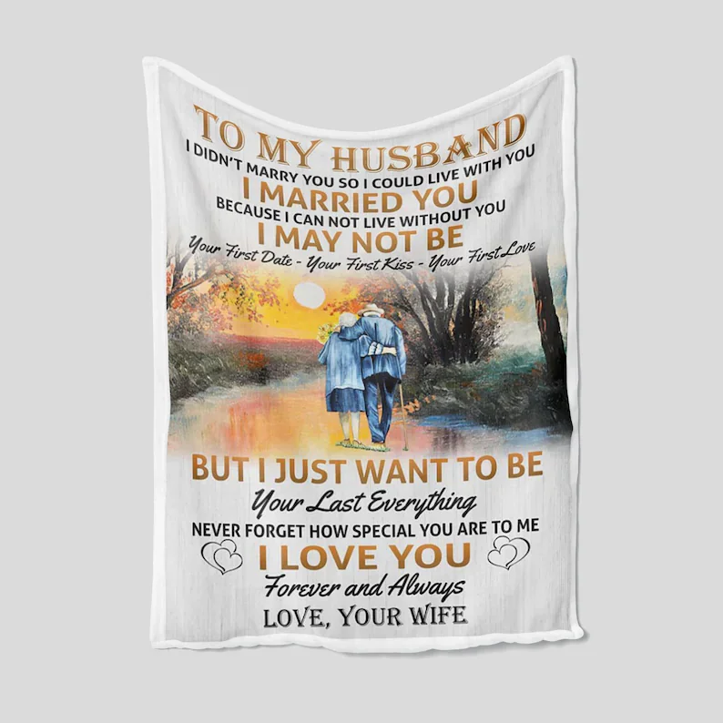 

To My Husband Blanket, Personalized Name Blanket, Old Couple Blanket, Family Throw Blanket, Blanket for Love, Blankets For Gift