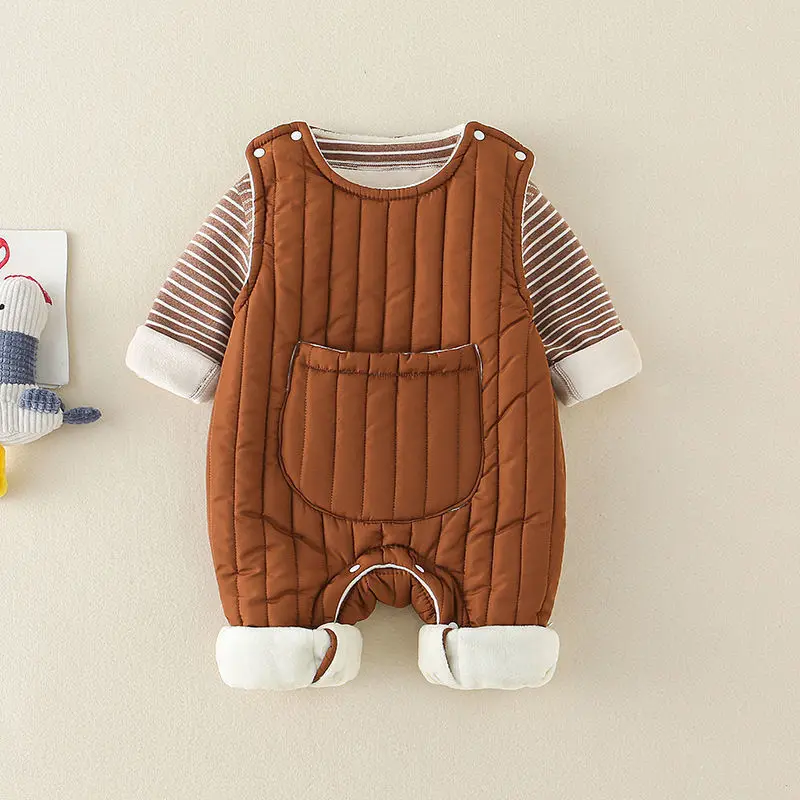 

Winter Baby Clothes Sets Jumpsuits+shirts 2pcs/set Thickened Overalls Suit Fleece Baby Halloween Costume Girl Boy Outfit Set